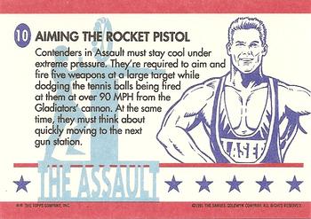 1991 Topps American Gladiators #10 Aiming the Rocket Pistol Back